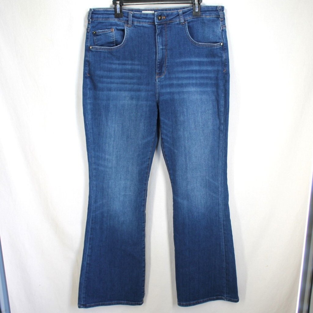 Pilco Bootcut Jeans Womens Size 34 Dark Wash Blue Stretch Denim High Rise